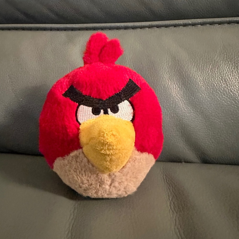 Rovio Angry Birds Red Bird Small Plush Toy Classic Round Gaming Stuffed Animal